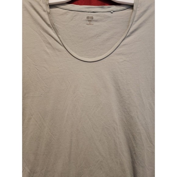 uniqlo WOMEN SUPIMA COTTON T Shirt Size XS Light Blue - Picture 4 of 6
